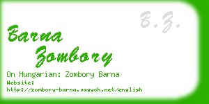 barna zombory business card